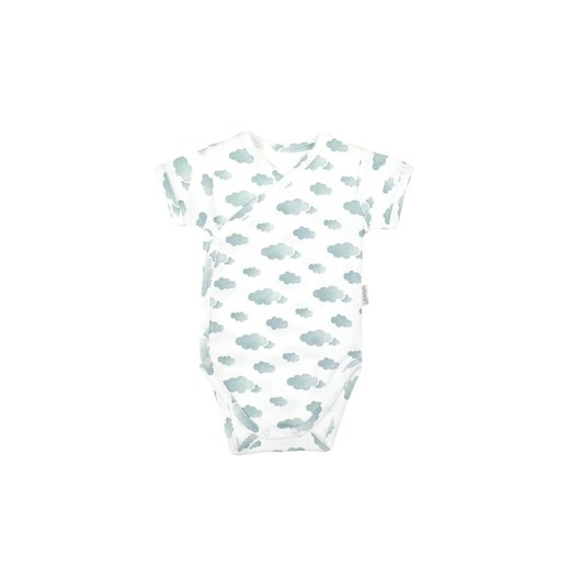 Bawełniane kopertowe body niemowlęce z krótkim rękawem w chmurki ze sklepu 5.10.15 w kategorii Body niemowlęce - zdjęcie 172048426