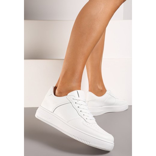 Buty sportowe damskie białe Renee sneakersy sznurowane płaskie 