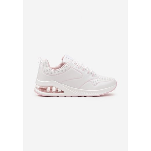 Biało-Różowe Sneakersy przed Kostkę z Podeszwą Typu Air z Imitacji Skóry Renee 41 renee.pl wyprzedaż