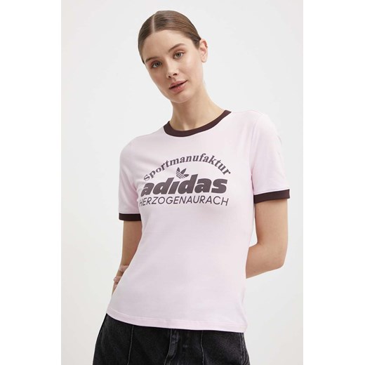adidas Originals t-shirt damski kolor różowy IR6087 ze sklepu ANSWEAR.com w kategorii Bluzki damskie - zdjęcie 172051215