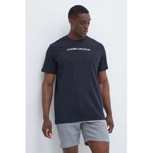 Under Armour t-shirt męski kolor czarny z aplikacją ze sklepu ANSWEAR.com w kategorii T-shirty męskie - zdjęcie 172051499