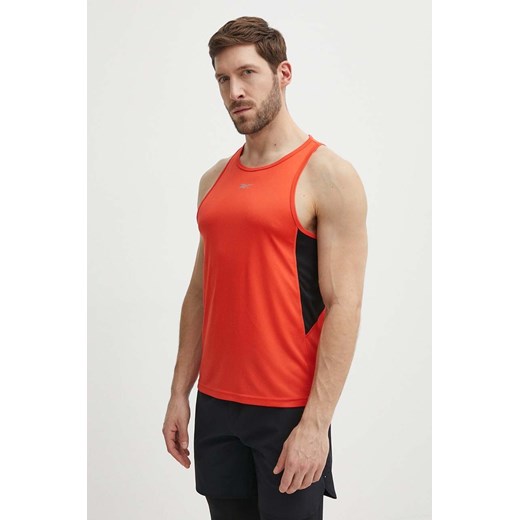 Reebok t-shirt do biegania kolor czerwony 100076417 ze sklepu ANSWEAR.com w kategorii T-shirty męskie - zdjęcie 172051538