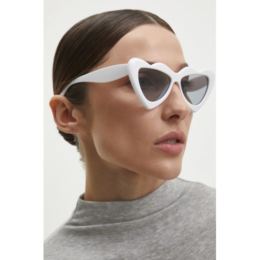 Answear Lab okulary przeciwsłoneczne damskie kolor biały ze sklepu ANSWEAR.com w kategorii Okulary przeciwsłoneczne damskie - zdjęcie 172051638