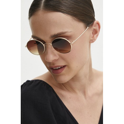 Answear Lab okulary przeciwsłoneczne damskie kolor złoty ze sklepu ANSWEAR.com w kategorii Okulary przeciwsłoneczne damskie - zdjęcie 172051675