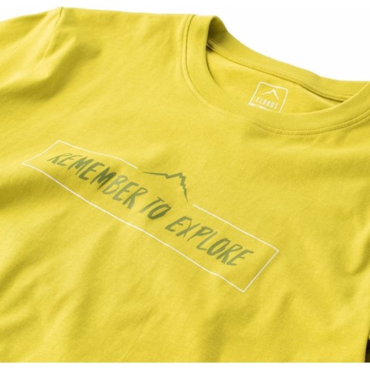 T-shirt męski Elbrus żółty młodzieżowy z napisami 