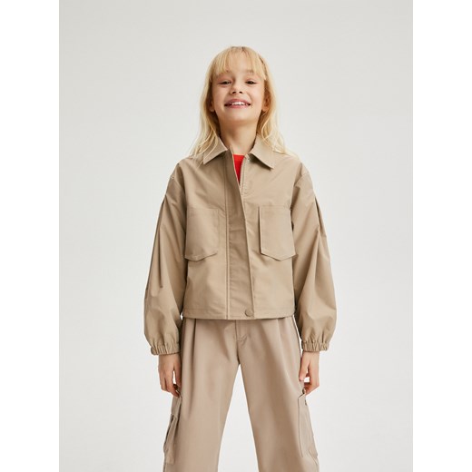 Reserved - Krótka kurtka koszulowa - brązowy ze sklepu Reserved w kategorii Kurtki dziewczęce - zdjęcie 172054797