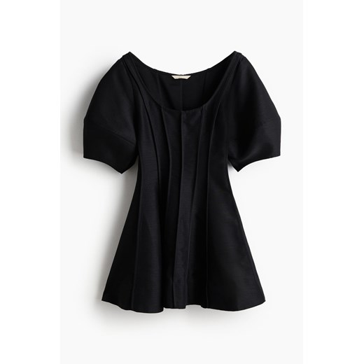 H & M - Rozszerzana sukienka z baloniastym rękawem - Czarny H & M L H&M