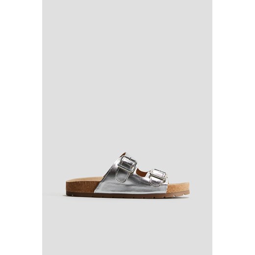H & M - Sandały z dwoma paskami - Srebrny ze sklepu H&M w kategorii Klapki damskie - zdjęcie 172056976