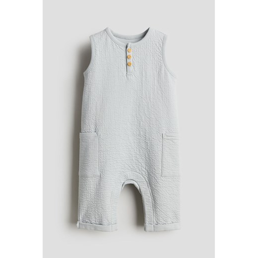 H & M - Kombinezon z kreszowanego dżerseju - Szary ze sklepu H&M w kategorii Odzież dla niemowląt - zdjęcie 172057018