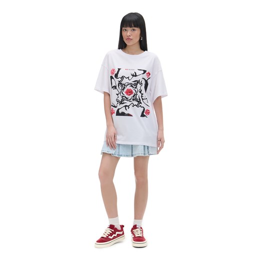 Cropp - Biały t-shirt Red Hot Chilli Peppers - biały Cropp L Cropp