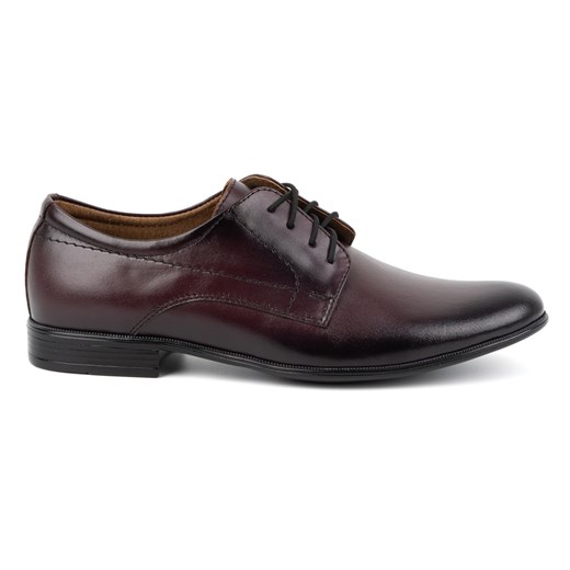 Buty męskie wizytowe skórzane 292lu bordowe ze sklepu butyolivier w kategorii Buty eleganckie męskie - zdjęcie 172062505