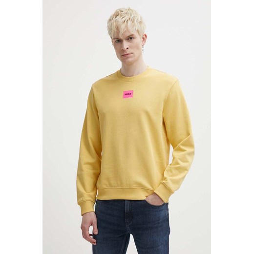 HUGO bluza bawełniana męska kolor żółty  50447964 ze sklepu ANSWEAR.com w kategorii Bluzy męskie - zdjęcie 172062547