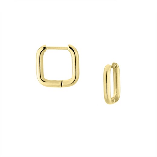 Złote minimalistyczne kwadraty lekkie kolczyki koła ze stali ze sklepu manoki.pl w kategorii Kolczyki - zdjęcie 172062837