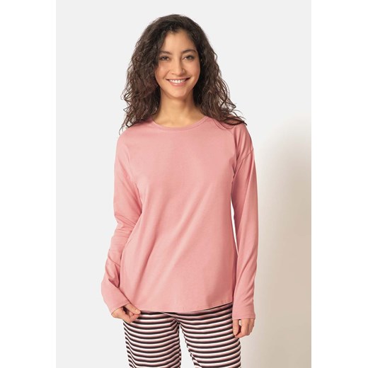 Koszulka damska z długim rękawem Skiny różowa 085628 ze sklepu piubiu_pl w kategorii Bluzki damskie - zdjęcie 172063387