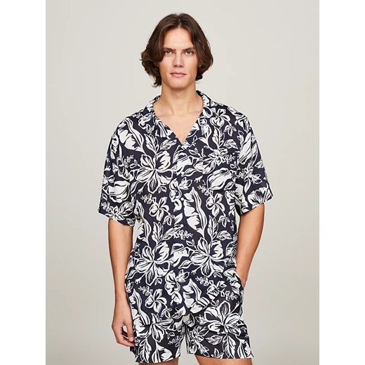 Koszula plażowa męska w kwiaty Tommy Hilfiger UM0UM03227 ze sklepu piubiu_pl w kategorii Koszule męskie - zdjęcie 172063577