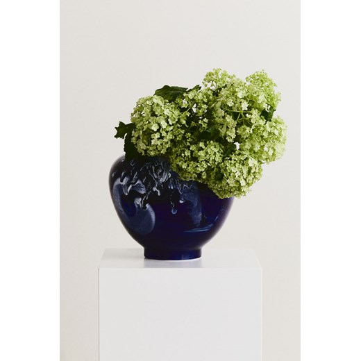 H & M - Ręcznie malowany wazon z kamionki - Niebieski ze sklepu H&M w kategorii Wazony - zdjęcie 172068506