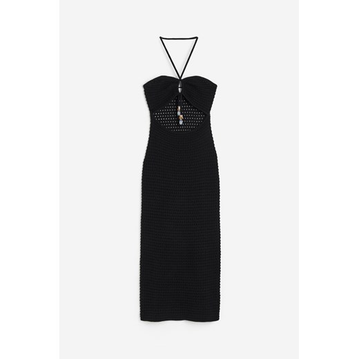 H & M - Sukienka o wyglądzie szydełkowej robótki - Czarny H & M XS H&M
