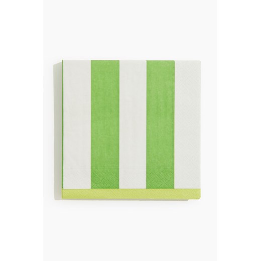H & M - Serwetki papierowe w paski 20-pak - Zielony ze sklepu H&M w kategorii Tekstylia kuchenne - zdjęcie 172068547