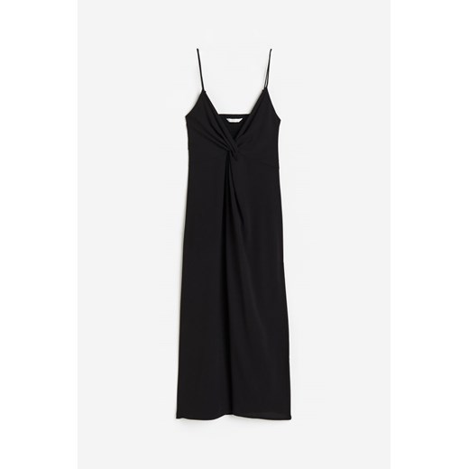 H & M - Sukienka z dekoltem w serek - Czarny H & M S H&M