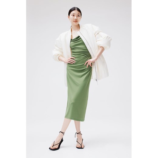 H & M - Sukienka z drapowanym dekoltem - Zielony ze sklepu H&M w kategorii Sukienki - zdjęcie 172068696