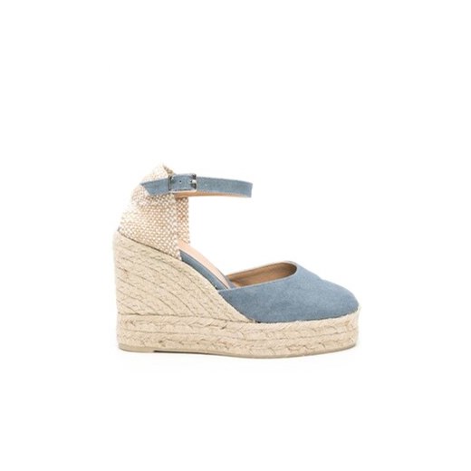 Castañer espadryle damskie niebieskie z tkaniny z klamrą