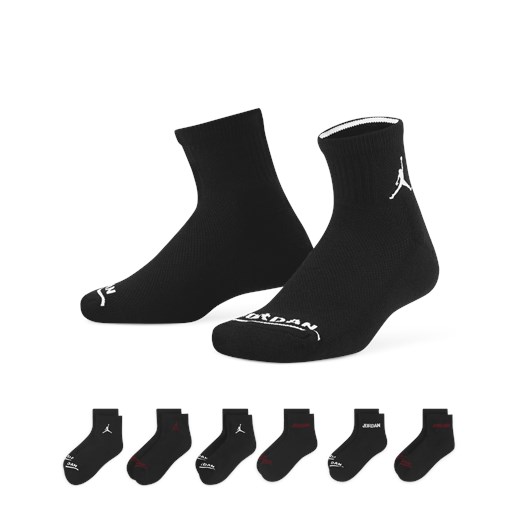 Skarpety do kostki dla małych dzieci Jordan (6 par) - Czerń Jordan M (37.5-40) Nike poland