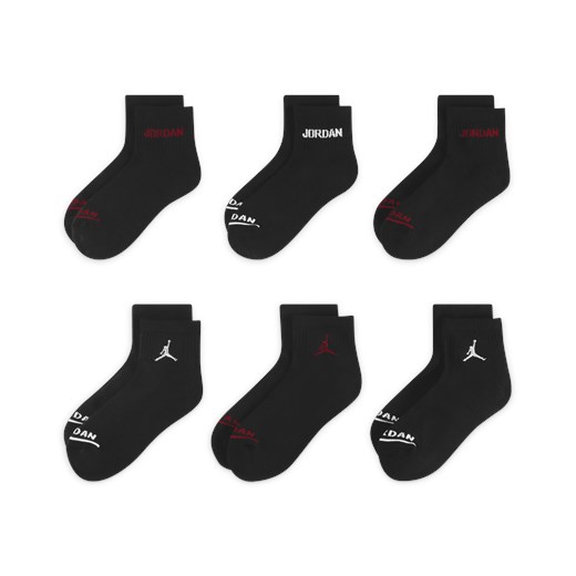 Skarpety do kostki dla małych dzieci Jordan (6 par) - Czerń Jordan S (35-37.5) Nike poland
