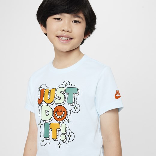 T-shirt dla małych dzieci w bąbelkowym stylu „Just Do It” Nike - Niebieski Nike 5 Nike poland