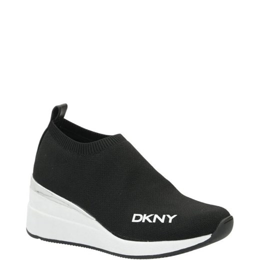 Buty sportowe damskie DKNY sneakersy bez zapięcia na wiosnę na platformie ze skóry 