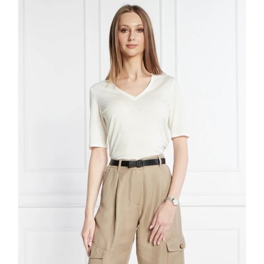 Weekend MaxMara Lniany t-shirt BRUNATE | Regular Fit Weekend Maxmara M Gomez Fashion Store