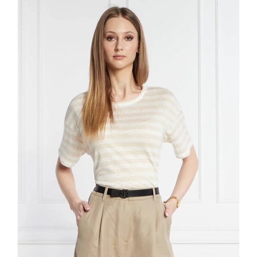 Weekend MaxMara Lniany t-shirt FALLA | Straight fit ze sklepu Gomez Fashion Store w kategorii Bluzki damskie - zdjęcie 172069986