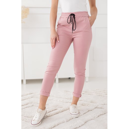 Pudroworóżowe Spodnie SELVI ze sklepu TONO w kategorii Spodnie damskie - zdjęcie 172072285