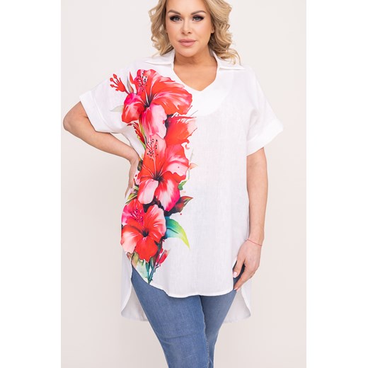 Tunika w kwiaty MERITGO ze sklepu TONO w kategorii Bluzki damskie - zdjęcie 172072446