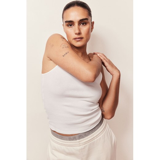 H & M - Koszulka w prążki - Biały ze sklepu H&M w kategorii Bluzki damskie - zdjęcie 172073217