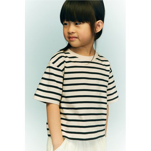 H & M - Bawełniany T-shirt 3-pak - Beżowy ze sklepu H&M w kategorii Bluzki dziewczęce - zdjęcie 172073258