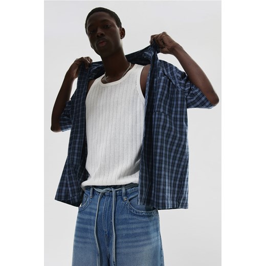 H & M - Koszula z krótkim rękawem Loose Fit - Niebieski H & M L H&M
