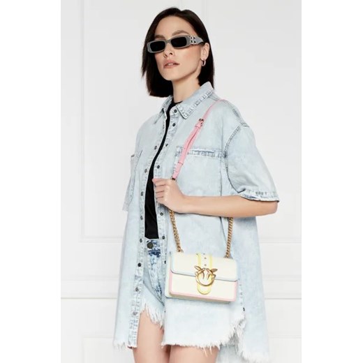 Pinko Skórzana torebka na ramię LOVE ONE MINI CL VITELLO SETA Pinko OS Gomez Fashion Store