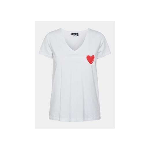 Pieces T-Shirt Musi 17148651 Biały Regular Fit ze sklepu MODIVO w kategorii Bluzki damskie - zdjęcie 172074438