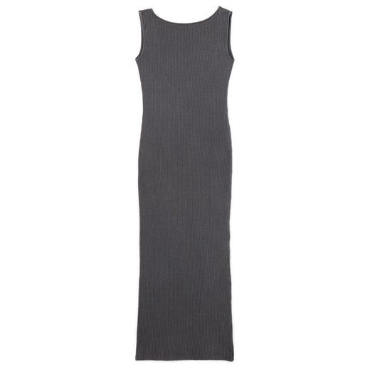 Cropp - Prążkowana szara sukienka midi - szary Cropp XS Cropp
