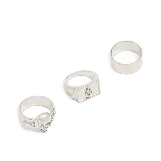 Cropp - 3 pack pierścionków - srebrny Cropp S/M okazja Cropp