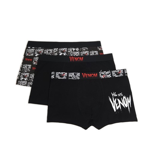 Cropp - 3 pack czarnych bokserek Venom - czarny Cropp S Cropp