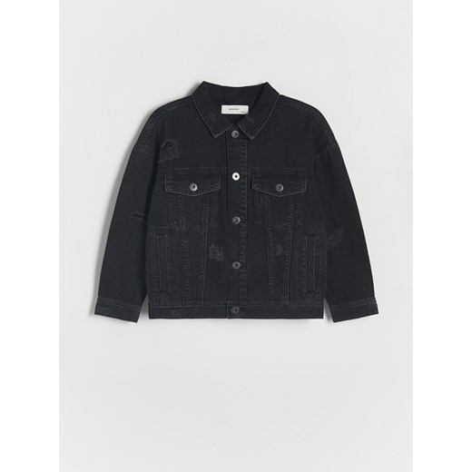 Reserved - Jeansowa kurtka oversize - czarny ze sklepu Reserved w kategorii Kurtki chłopięce - zdjęcie 172079167