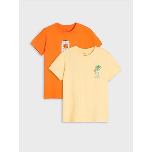 Sinsay - Koszulki 2 pack - pomarańczowy ze sklepu Sinsay w kategorii T-shirty chłopięce - zdjęcie 172079718