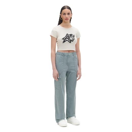 Cropp - Jasny t-shirt z nadrukiem - kremowy ze sklepu Cropp w kategorii Bluzki damskie - zdjęcie 172080648