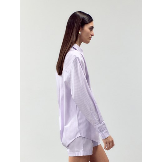 Reserved - Koszula oversize w paski - lawendowy ze sklepu Reserved w kategorii Koszule damskie - zdjęcie 172082495