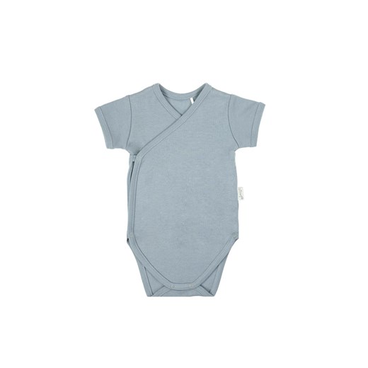 Bawełniane kopertowe body chłopięce z krótkim rękawem niebieskie ze sklepu 5.10.15 w kategorii Body niemowlęce - zdjęcie 172084158