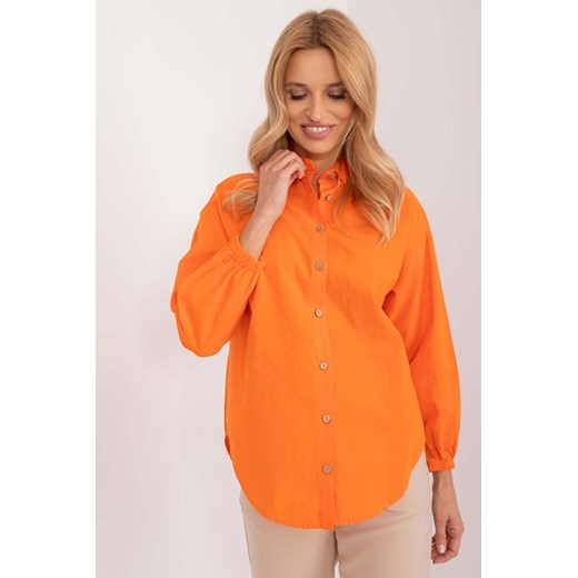 Damska koszula oversize z bawełny pomarańczowa ze sklepu 5.10.15 w kategorii Koszule damskie - zdjęcie 172084235