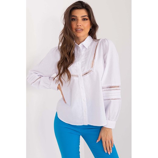 Koszula klasyczna z bufiastymi rękawami biała ze sklepu 5.10.15 w kategorii Koszule damskie - zdjęcie 172084248