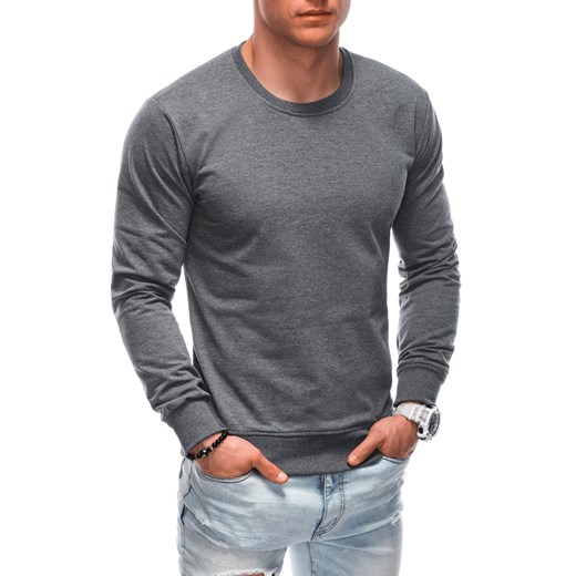 Bluza męska bez kaptura 1667B - grafitowa ze sklepu Edoti w kategorii Bluzy męskie - zdjęcie 172084818