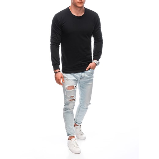 Bluza męska bez kaptura 1667B - czarna Edoti XL Edoti